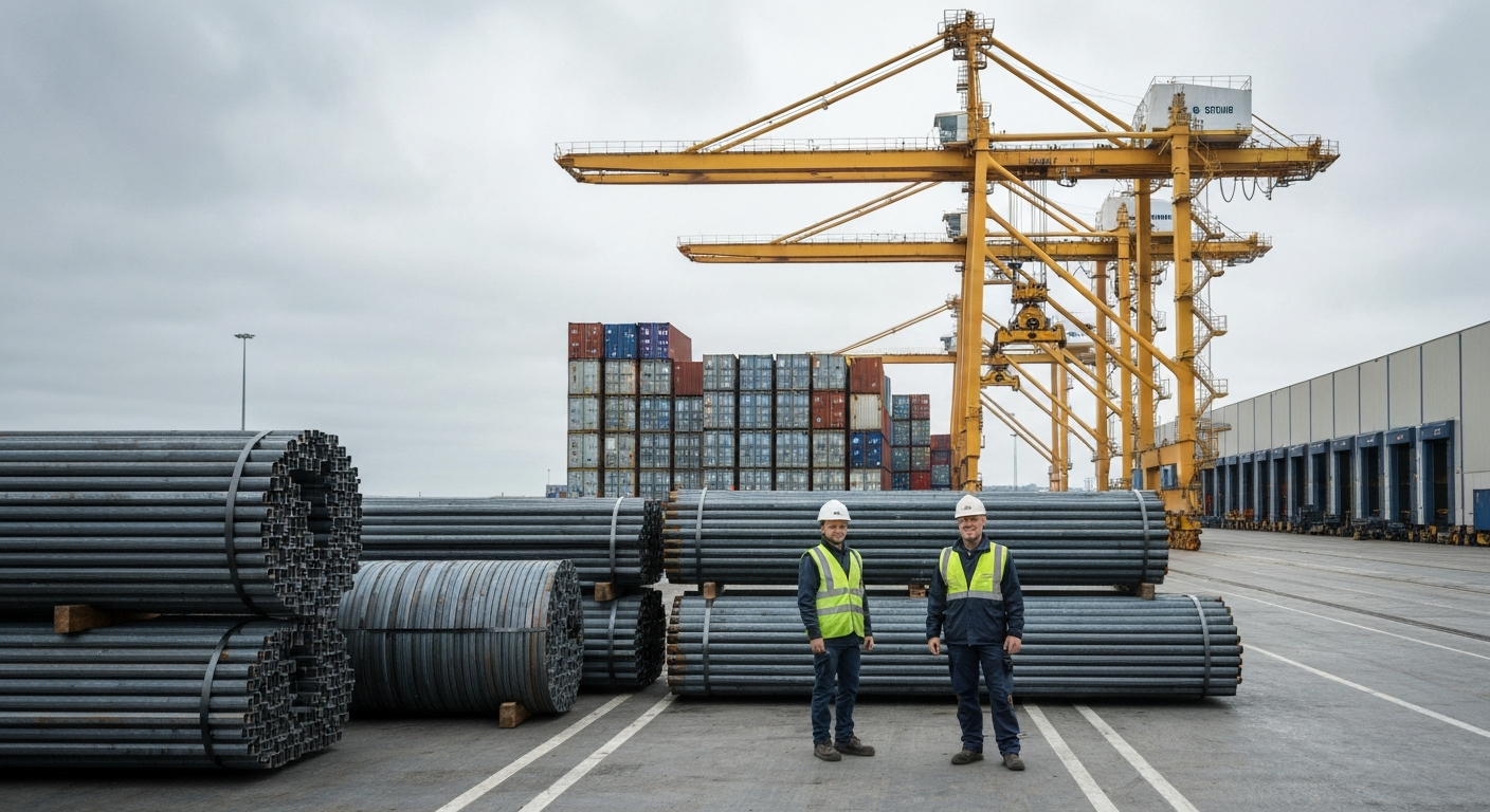 Containerskibe i en europæisk havn illustrerer EU's fokus på at sikre fair konkurrence gennem nye toldregler.