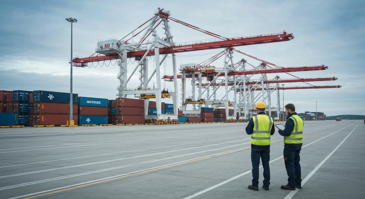 Containerhavn hvor varer importeres til EU under de nye toldregler