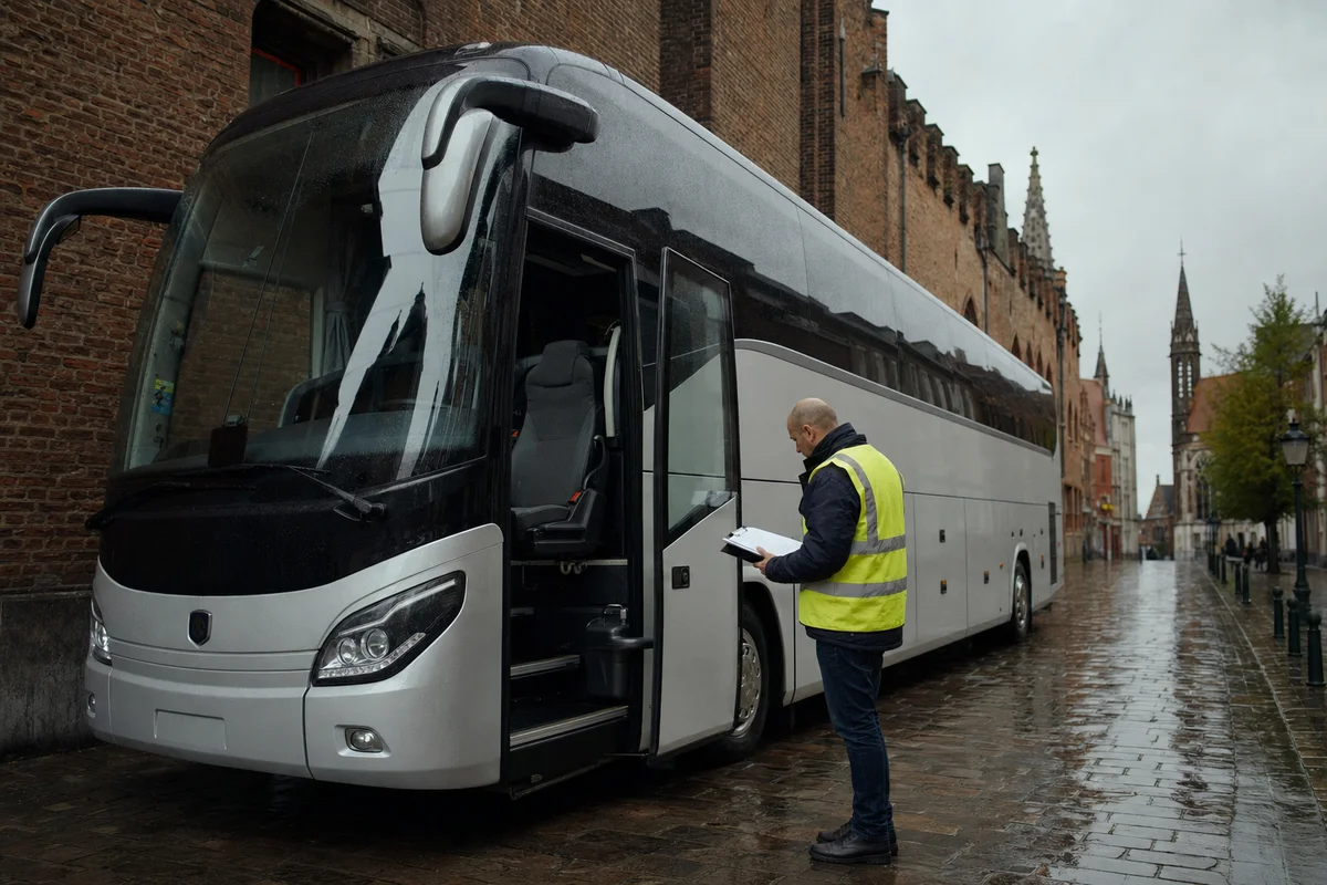 Turistbus parkeret ved dansk seværdighed under momskontrol i København